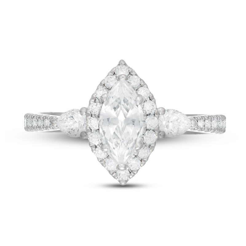 Neil Lane Premiere Diamond Engagement Ring 1-1/3 ct tw Marquise/Pear/Round-Cut 14K White Gold