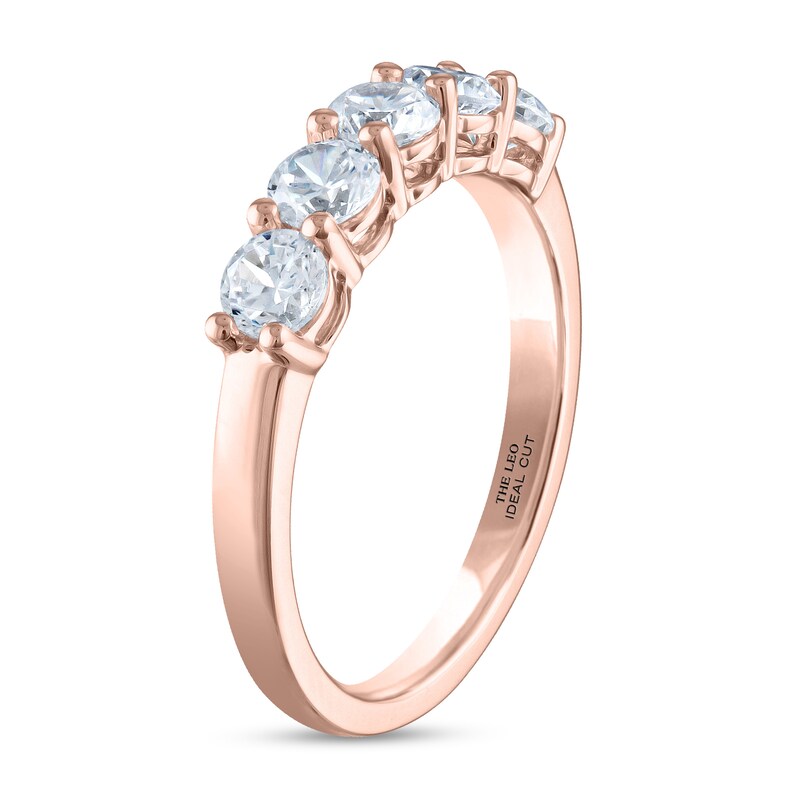 Main Image 2 of THE LEO Ideal Cut Diamond Anniversary Ring 1 ct tw 14K Rose Gold