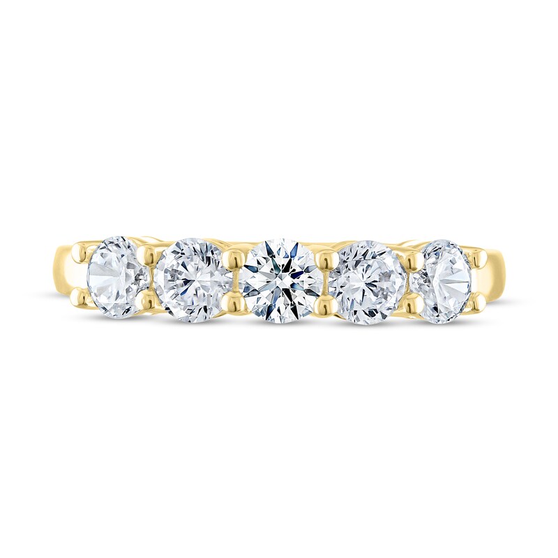 THE LEO Ideal Cut Diamond Anniversary Ring 1 ct tw 14K Yellow Gold