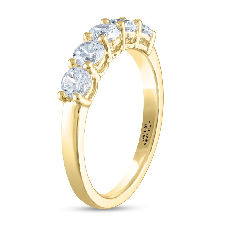 THE LEO Ideal Cut Diamond Anniversary Ring 1 ct tw 14K Yellow Gold