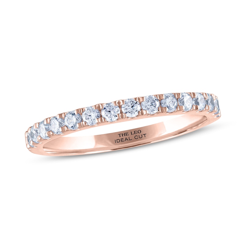 Main Image 1 of THE LEO Ideal Cut Diamond Anniversary Ring 1/2 ct tw 14K Rose Gold