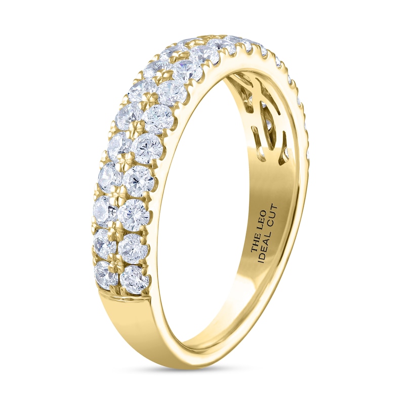 THE LEO Ideal Cut Diamond Anniversary Ring 1 ct tw 14K Yellow Gold