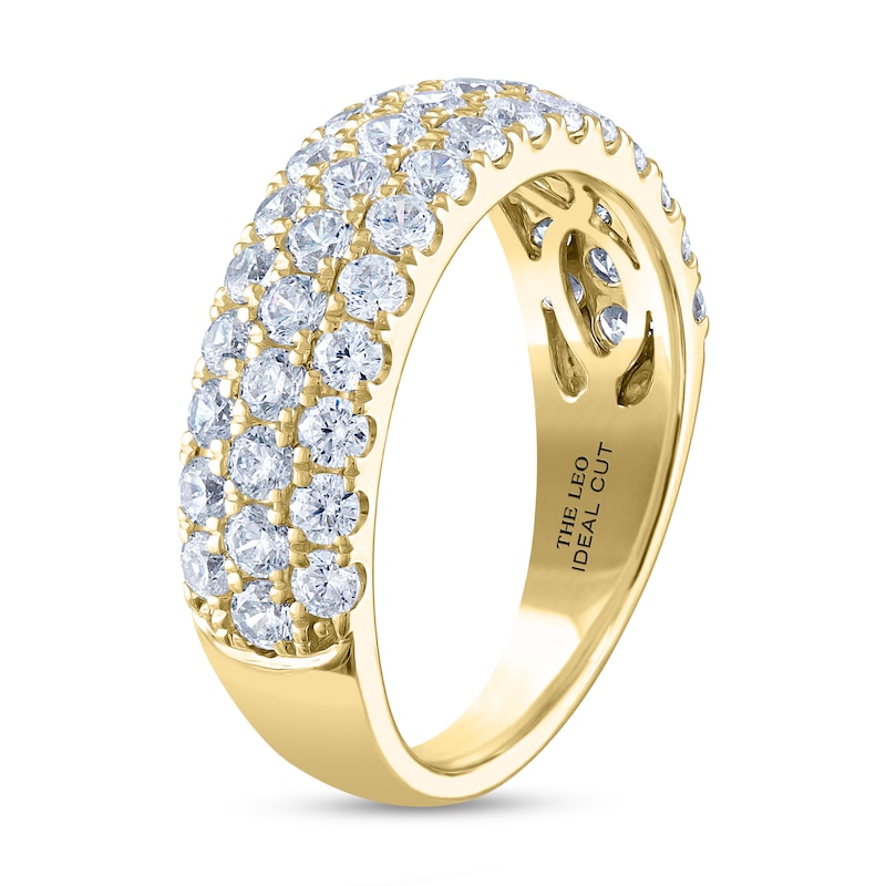 THE LEO Ideal Cut Diamond Anniversary Ring 1-1/2 ct tw 14K Yellow Gold