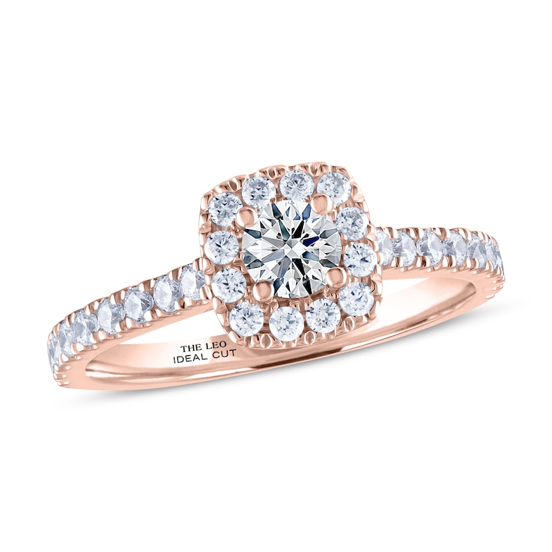 THE LEO Ideal Cut Diamond Engagement Ring 3/4 ct tw 14K Rose Gold