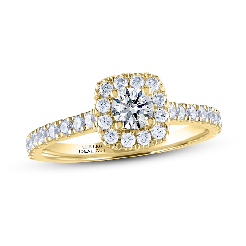 THE LEO Ideal Cut Diamond Engagement Ring 3/4 ct tw 14K Yellow Gold