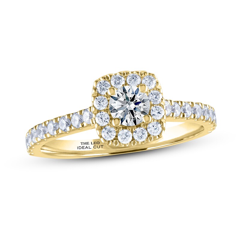 Main Image 1 of THE LEO Ideal Cut Diamond Engagement Ring 3/4 ct tw 14K Yellow Gold