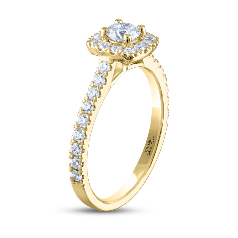THE LEO Ideal Cut Diamond Engagement Ring 3/4 ct tw 14K Yellow Gold