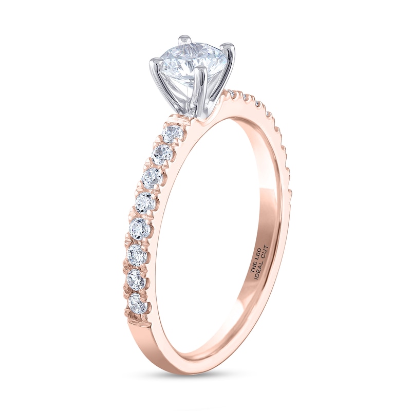THE LEO Ideal Cut Diamond Engagement Ring 3/4 ct tw 14K Rose Gold