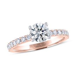 THE LEO Ideal Cut Diamond Engagement Ring 1-1/4 ct tw 14K Rose Gold