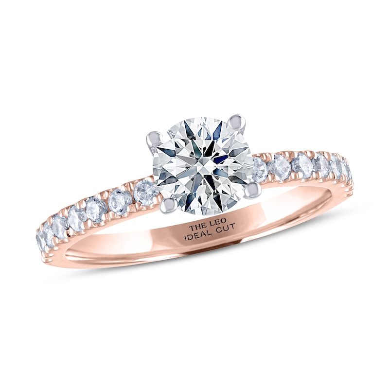 THE LEO Ideal Cut Diamond Engagement Ring 1-1/4 ct tw 14K Rose Gold