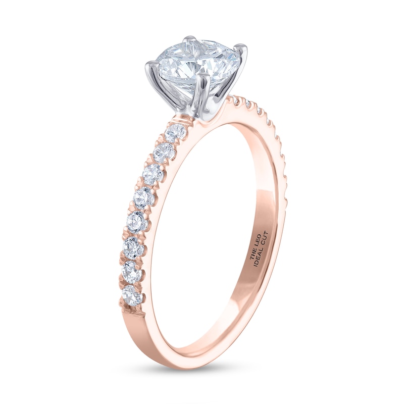 Main Image 2 of THE LEO Ideal Cut Diamond Engagement Ring 1-1/4 ct tw 14K Rose Gold
