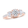 Thumbnail Image 0 of THE LEO Ideal Cut Diamond Three-Stone Engagement Ring 1 ct tw 14K Rose Gold