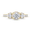 Thumbnail Image 3 of THE LEO Ideal Cut Diamond Three-Stone Engagement Ring 1 ct tw 14K Yellow Gold