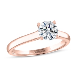 THE LEO Ideal Cut Diamond Solitaire Engagement Ring 1 ct tw 14K Rose Gold
