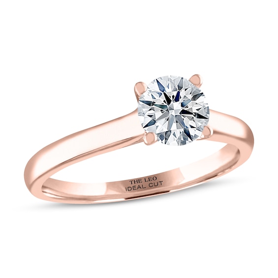 THE LEO Ideal Cut Diamond Solitaire Engagement Ring ct tw 14K Rose Gold