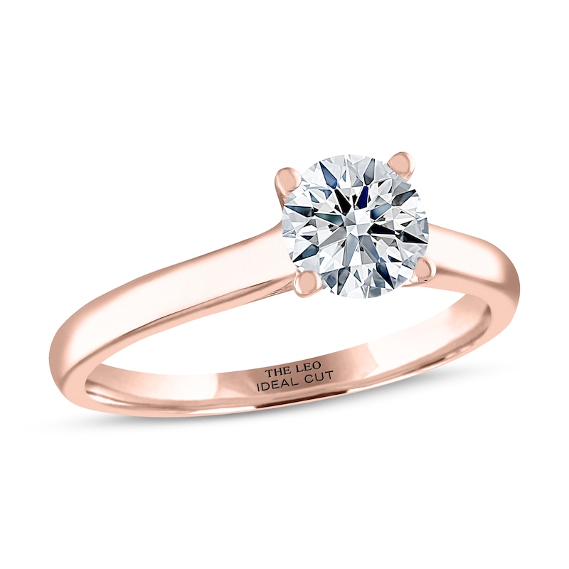 Main Image 1 of THE LEO Ideal Cut Diamond Solitaire Engagement Ring 1 ct tw 14K Rose Gold