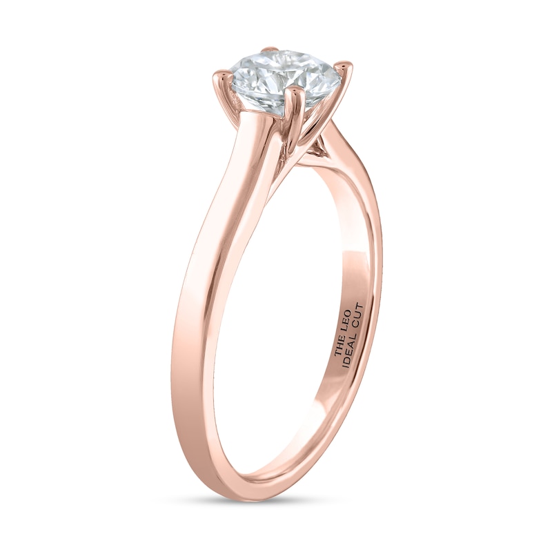 Main Image 2 of THE LEO Ideal Cut Diamond Solitaire Engagement Ring 1 ct tw 14K Rose Gold