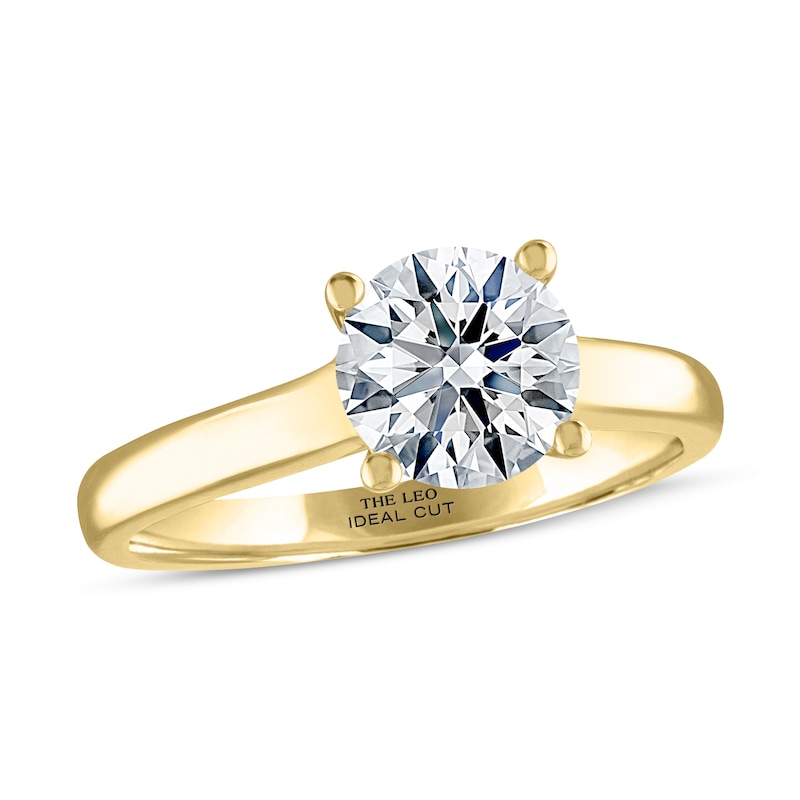 Main Image 1 of THE LEO Ideal Cut Diamond Solitaire Engagement Ring 1-1/2 ct tw 14K Yellow Gold