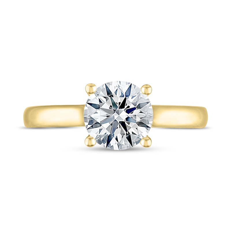 THE LEO Ideal Cut Diamond Solitaire Engagement Ring 1-1/2 ct tw 14K Yellow Gold