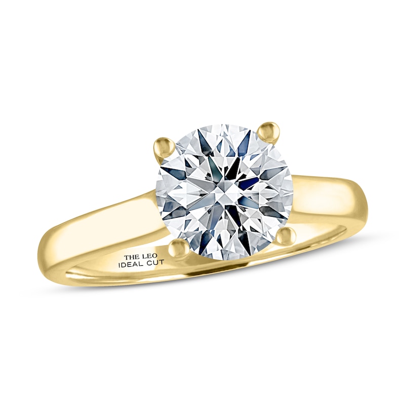 Main Image 1 of THE LEO Ideal Cut Diamond Solitaire Engagement Ring 2 ct tw 14K Yellow Gold