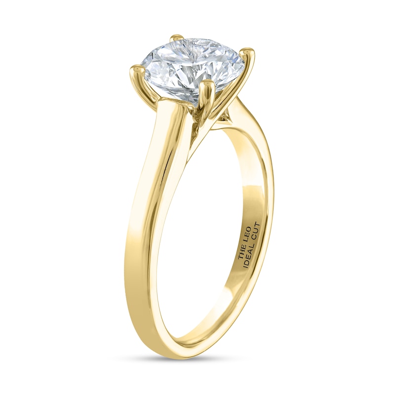 Main Image 2 of THE LEO Ideal Cut Diamond Solitaire Engagement Ring 2 ct tw 14K Yellow Gold