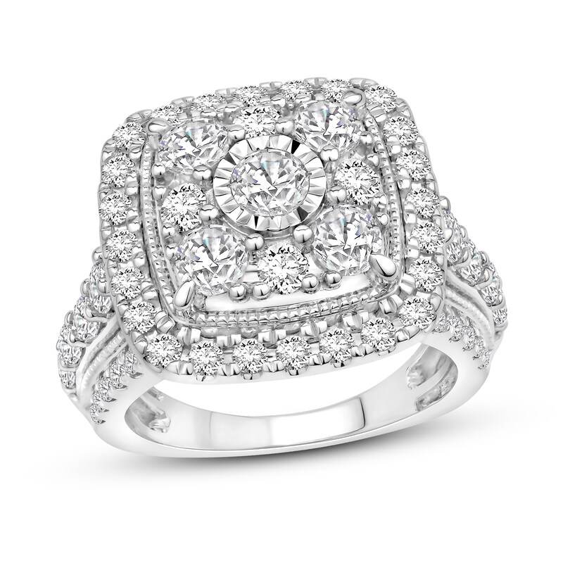 Diamond Engagement Ring 3 ct tw Round-cut 10K White Gold