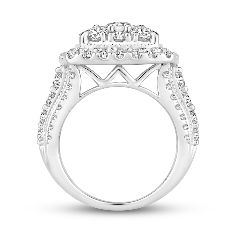 Diamond Engagement Ring 3 ct tw Round-cut 10K White Gold