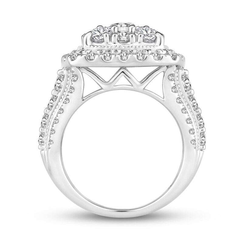 Diamond Engagement Ring 3 ct tw Round-cut 10K White Gold