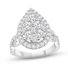 Now + Forever Multi-Diamond Engagement Ring 2 ct tw Round-cut 14K White Gold