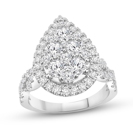 Now + Forever Multi-Diamond Engagement Ring 2 ct tw Round-cut 14K White Gold