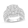Diamond Engagement Ring 2 ct tw Round & Baguette 10K White Gold