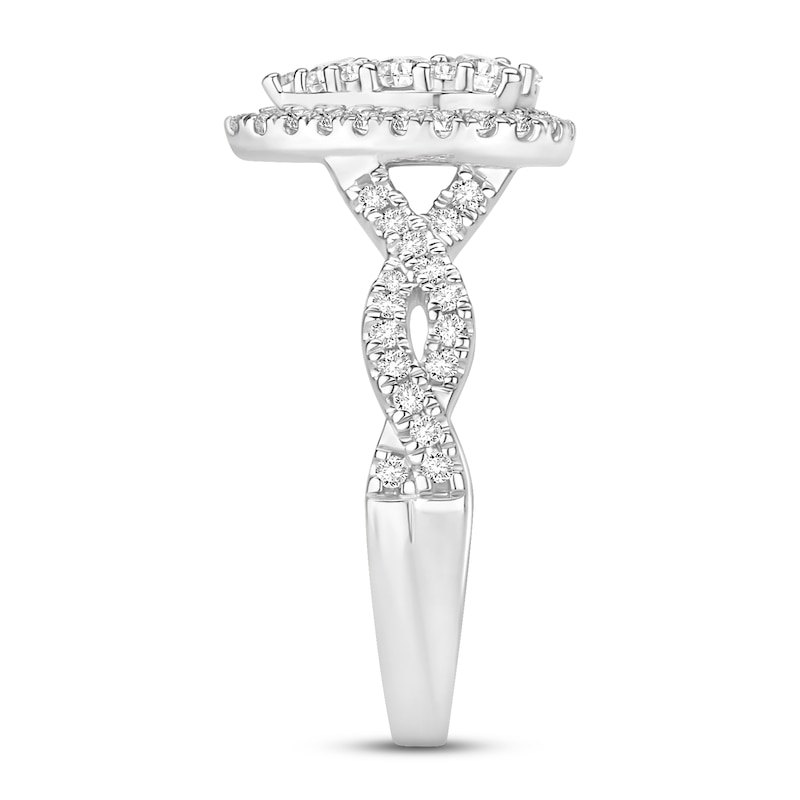 Main Image 3 of Now + Forever Multi-Diamond Engagement Ring 1 ct tw Round-cut 14K White Gold