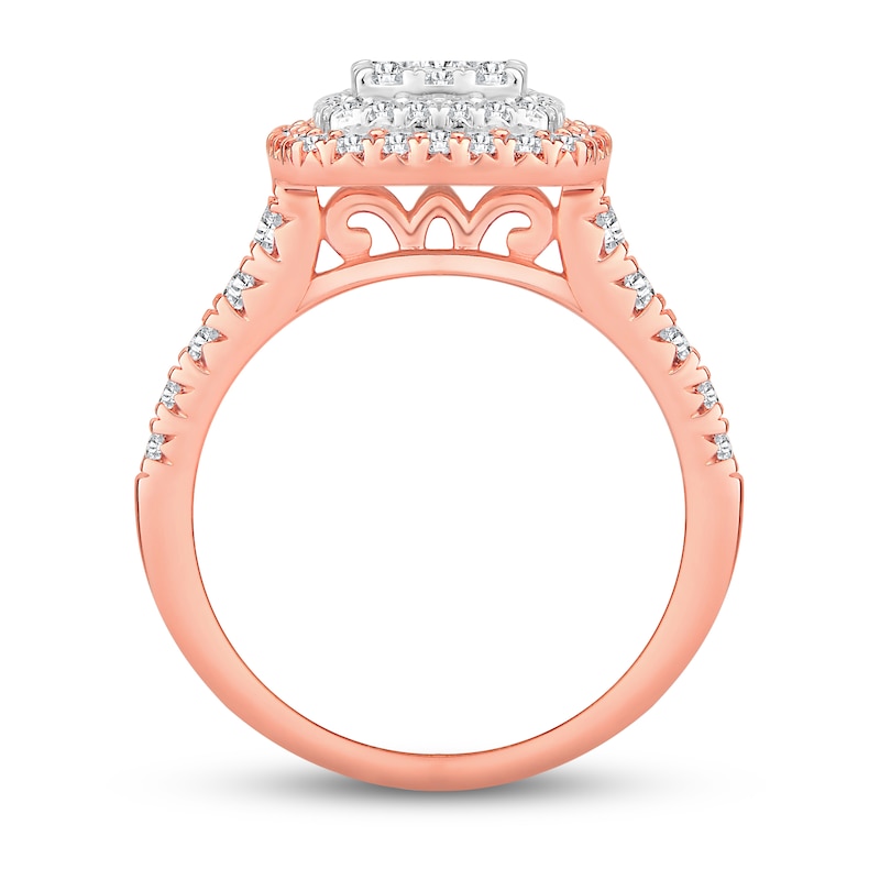 Main Image 2 of Diamond Engagement Ring 1-1/6 ct tw Round-cut 14K Two-Tone Gold