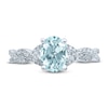 Thumbnail Image 2 of Now + Forever Oval Aquamarine Engagement Ring 1/4 ct tw Diamonds 14K White Gold