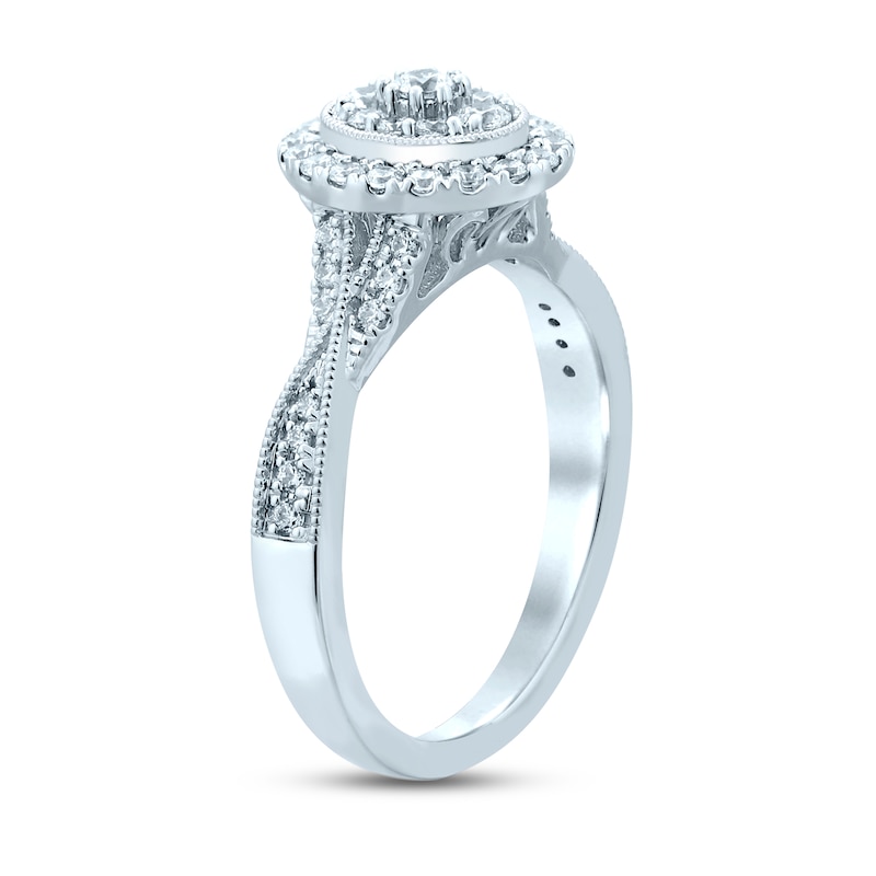 Main Image 2 of Now + Forever Multi-Diamond Engagement Ring 1/2 ct tw Round-cut 10K White Gold