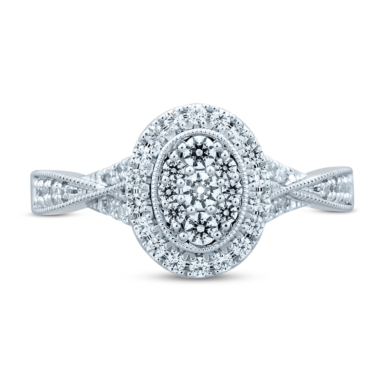 Main Image 3 of Now + Forever Multi-Diamond Engagement Ring 1/2 ct tw Round-cut 10K White Gold