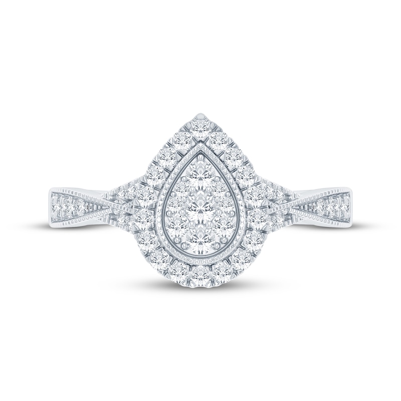 Main Image 4 of Now + Forever Multi-Diamond Engagement Ring 1/2 ct tw Round-cut 10K White Gold