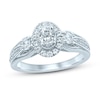 Diamond Engagement Ring 1 ct tw Oval & Round 14K White Gold