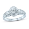 Thumbnail Image 1 of Memories Moments Magic Diamond Engagement Ring 1 ct tw Oval & Round 14K White Gold