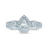 Thumbnail Image 3 of Memories Moments Magic Diamond Engagement Ring 1 ct tw Pear & Round 14K White Gold