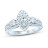 Thumbnail Image 1 of Memories Moments Magic Diamond Engagement Ring 1 ct tw Marquise & Round 14K White Gold