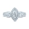 Thumbnail Image 3 of Memories Moments Magic Diamond Engagement Ring 1 ct tw Marquise & Round 14K White Gold