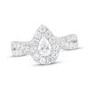 Thumbnail Image 0 of Diamond Engagement Ring 1-1/2 ct tw Pear & Round 18K White Gold