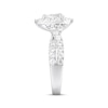Diamond Engagement Ring 1-1/2 ct tw Pear & Round 18K White Gold