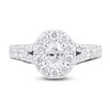 Diamond Engagement Ring 1-1/2 ct tw Oval & Round 18K White Gold