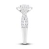 Diamond Engagement Ring 1-1/2 ct tw Radiant & Round 18K White Gold