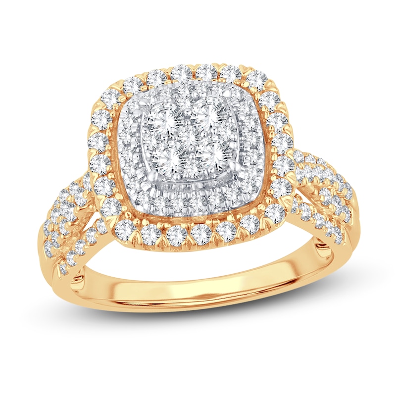 Multi-Diamond Engagement Ring 1 ct tw Round-cut 14K Yellow Gold | Kay