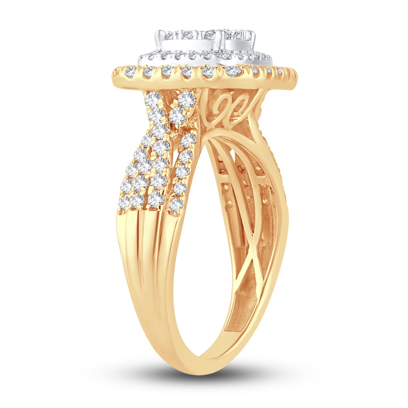 Multi-Diamond Engagement Ring 1 ct tw Round-cut 14K Yellow Gold