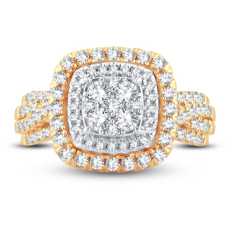 Multi-Diamond Engagement Ring 1 ct tw Round-cut 14K Yellow Gold