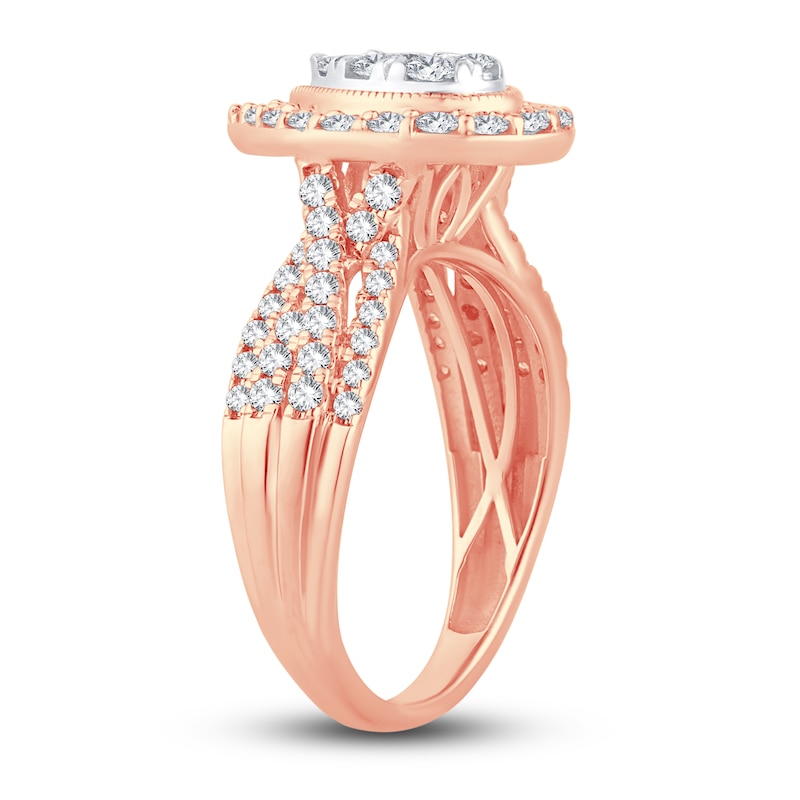 Main Image 2 of Now + Forever Multi-Diamond Engagement Ring 1 ct tw Round-cut 14K Rose Gold